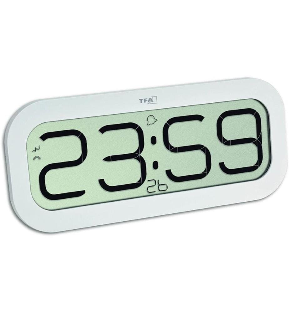 TFA DOSTMANN - Horloge murale radio Digital Bimbam Blanc