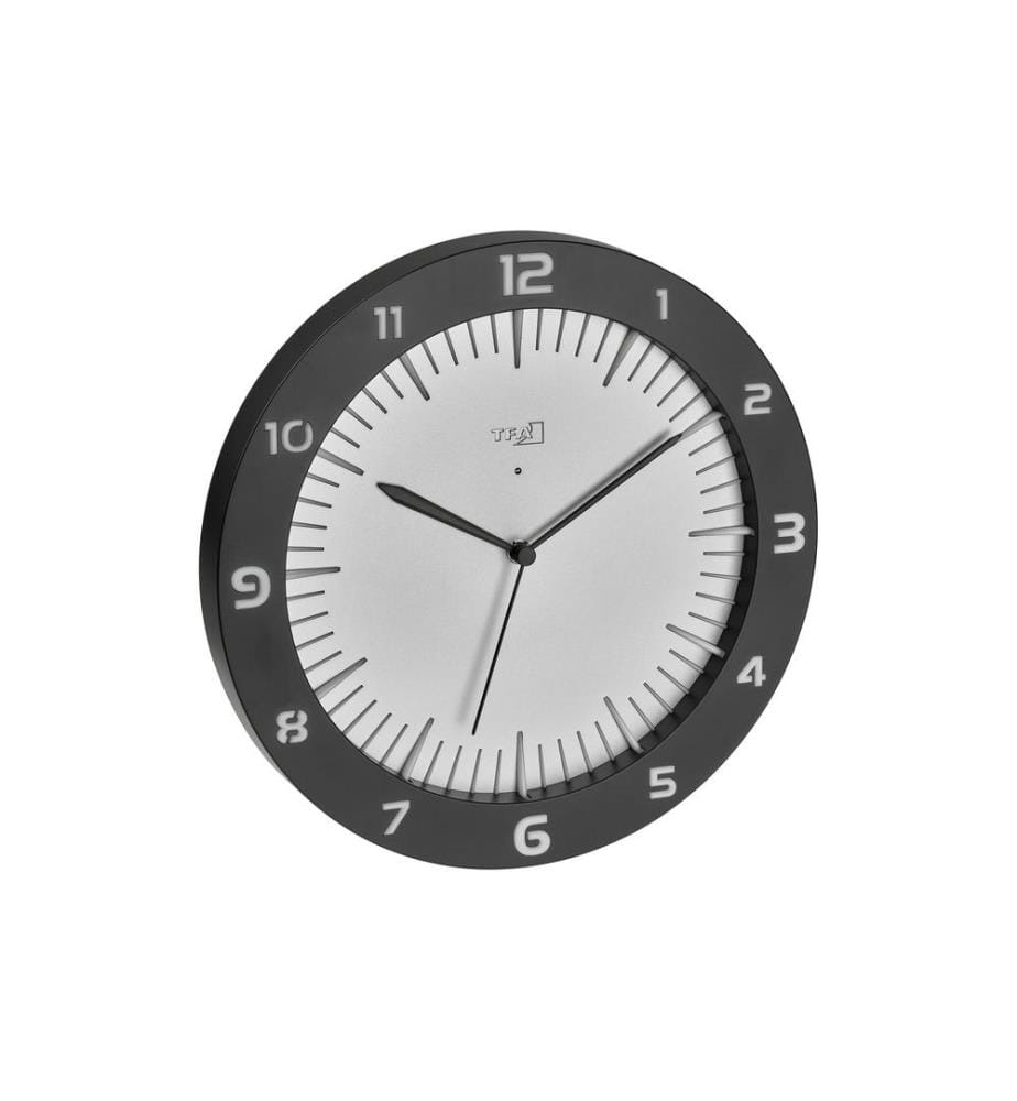 TFA DOSTMANN - Horloge murale radio Lumoclock avec éclairage coloré Noir