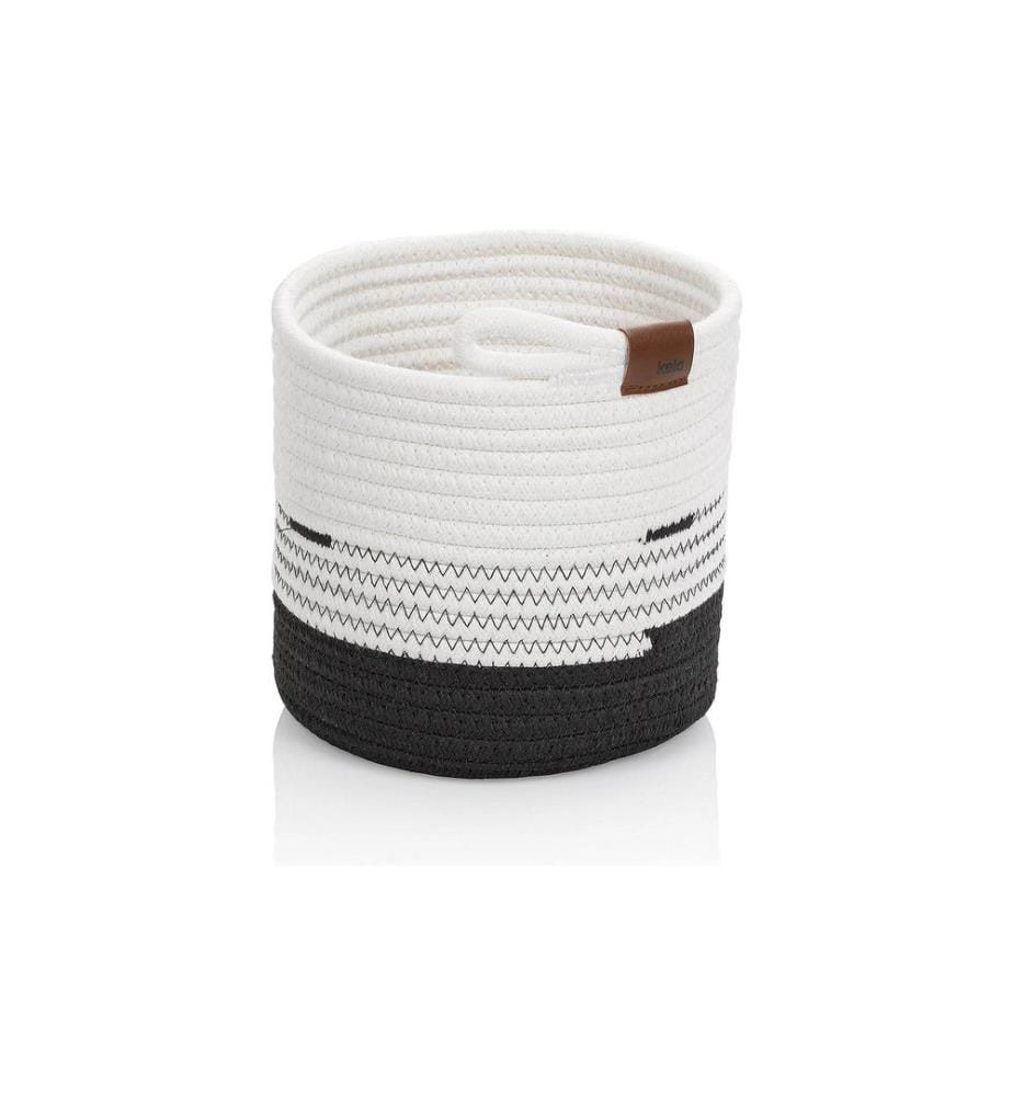 KELA - Panier de rangement Hedda 18 x 17 cm, Noir/Blanc