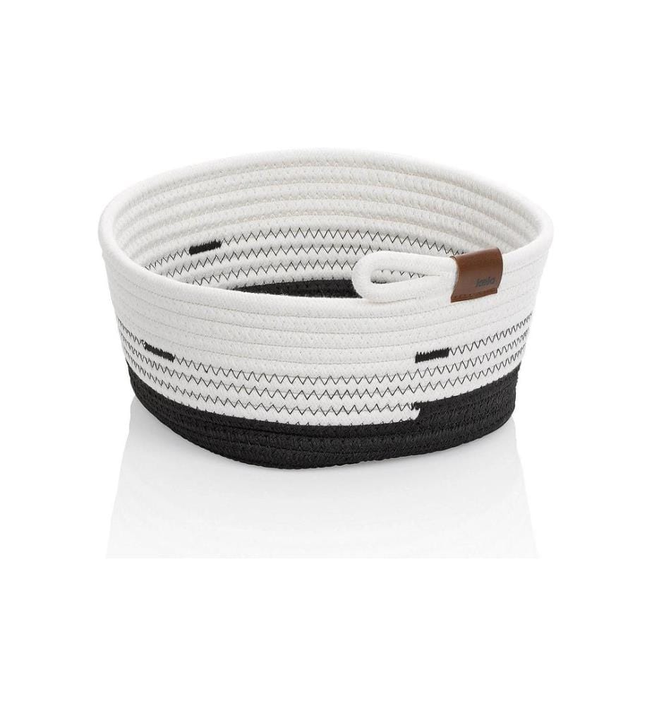 KELA - Panier de rangement Hedda 25 x 12 cm, Noir/Blanc