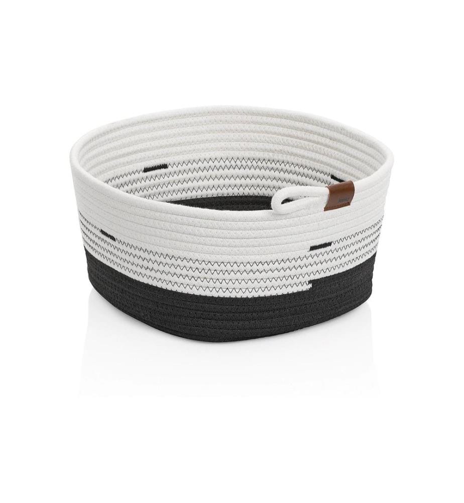 KELA - Panier de rangement Hedda 32 x 17 cm, Noir/Blanc