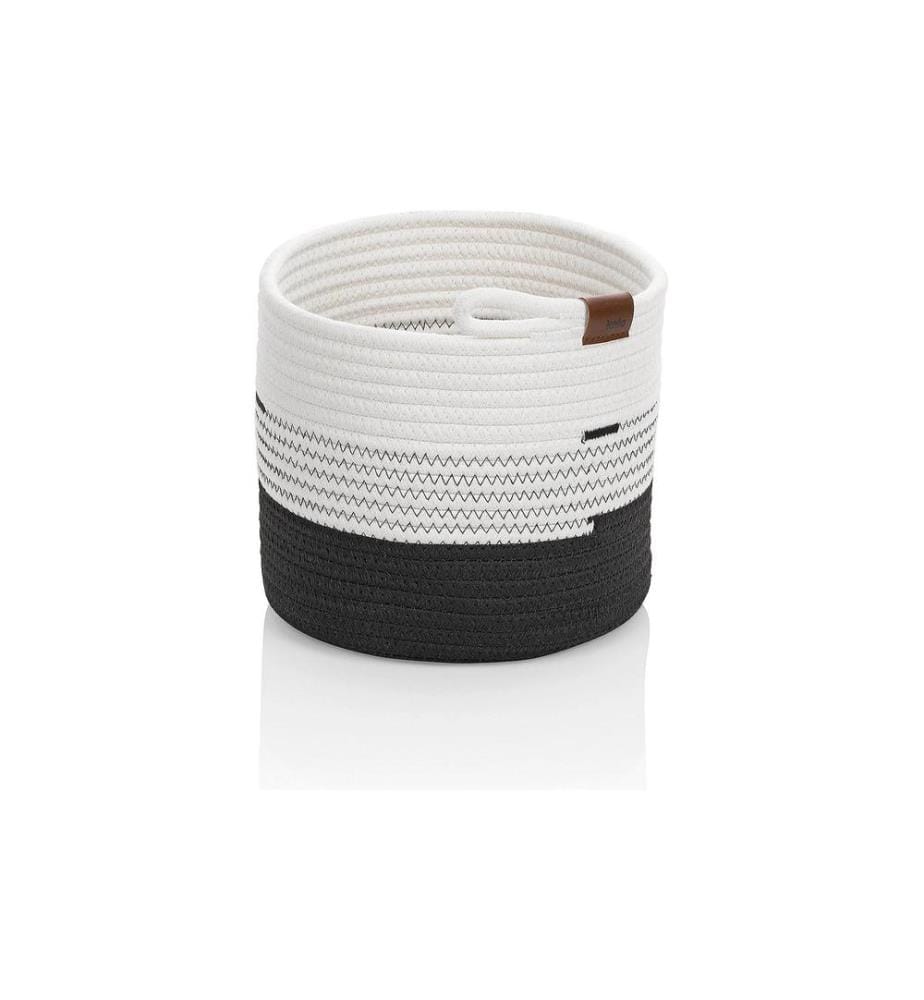KELA - Panier de rangement Hedda 23 x 20 cm, Noir/Blanc