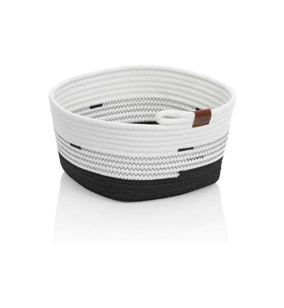 KELA - Panier de rangement Hedda 28 x 15 cm, Noir/Blanc