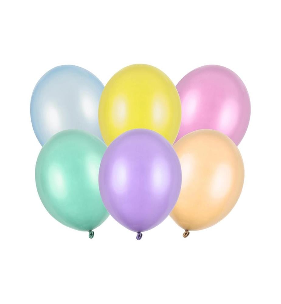 PARTYDECO - Ballon de baudruche Uni Strong Pearl 100 pièces, multicolore, Ø 27 cm