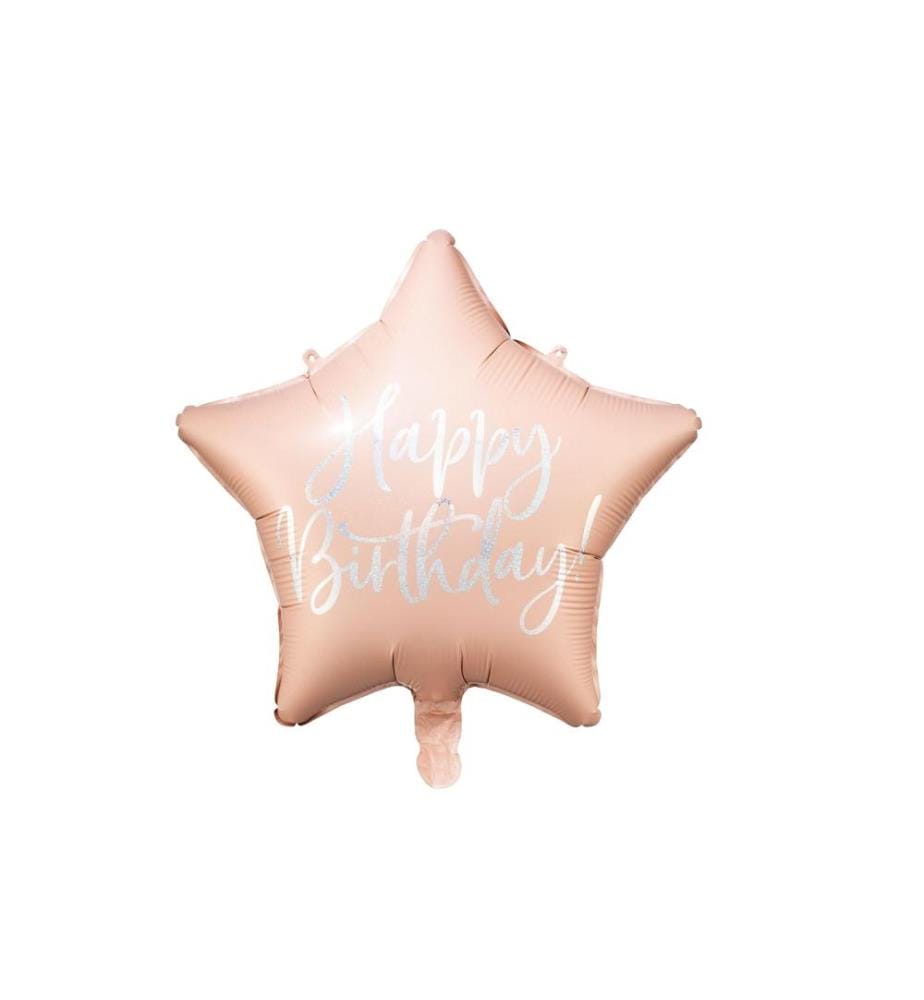 PARTYDECO - Ballon en aluminium Happy Birthday Rose
