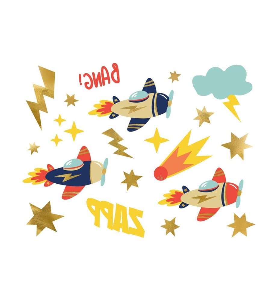PARTYDECO - Kits de tatouage Avion