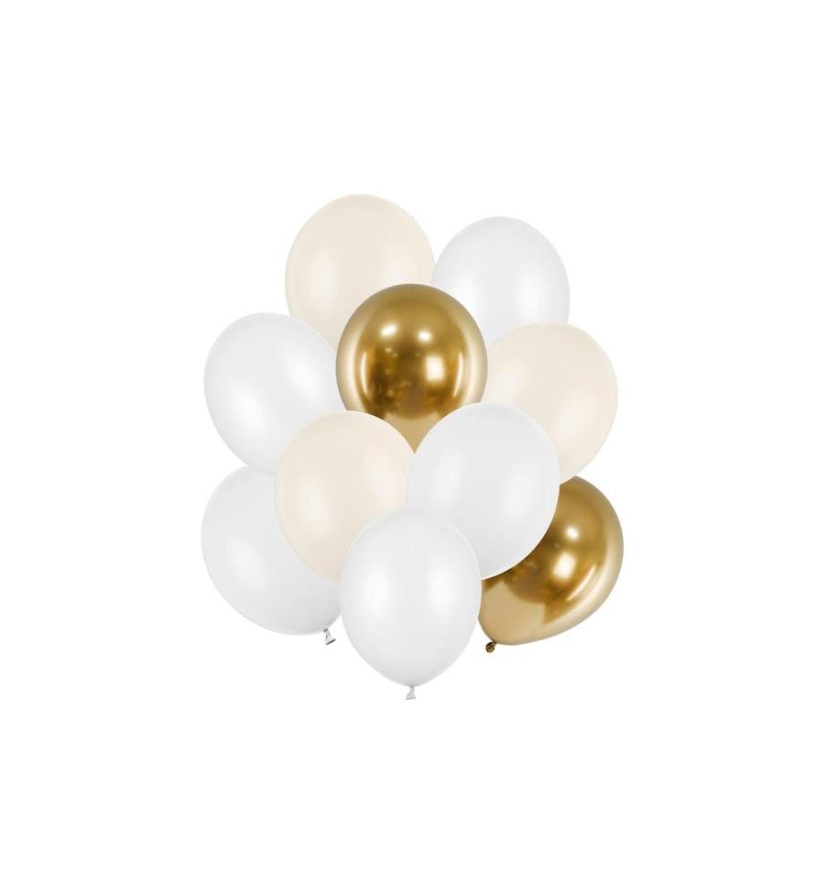PARTYDECO - Ballon de baudruche Set, Tons or,10 pièces