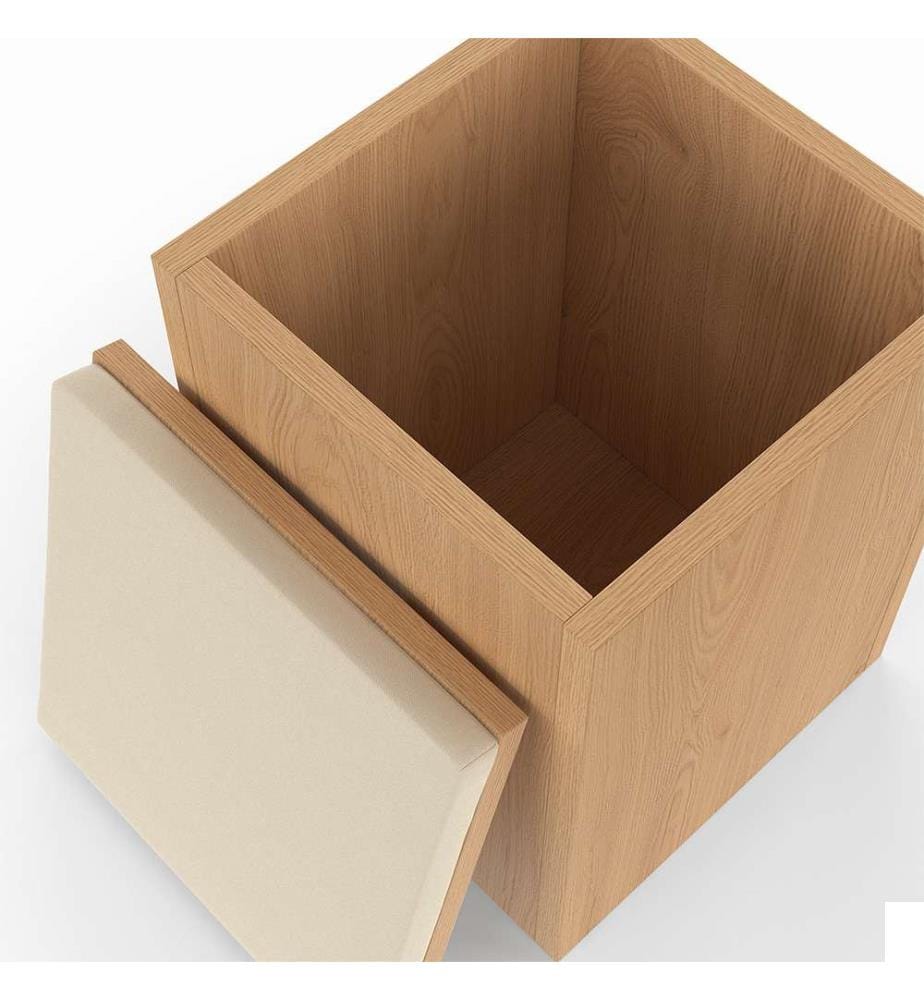 Table basse Tania 2 en 1 avec plateau dépliant et 4 assises - Brun