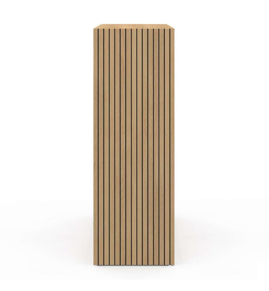 Meuble de rangement cube Faustine 6 case effet lattes
