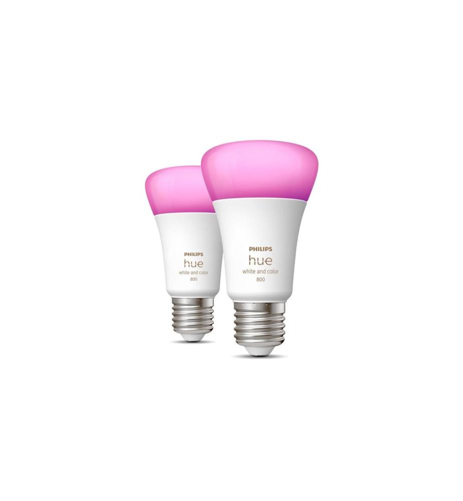 PHILIPS HUE - Ampoule White & Col. Amb. pack double E27 2 x 570 lm