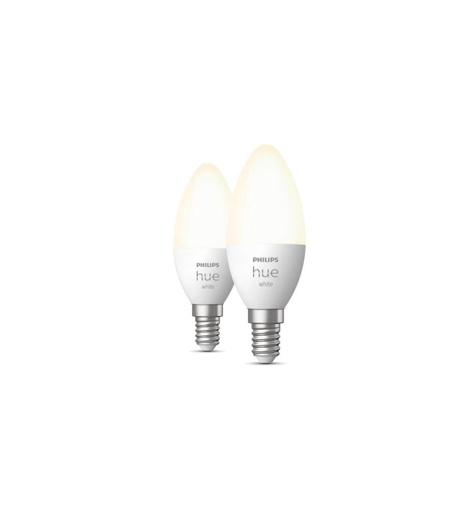 PHILIPS HUE - Ampoule White E14 bougie double pack 2 x 470 lm