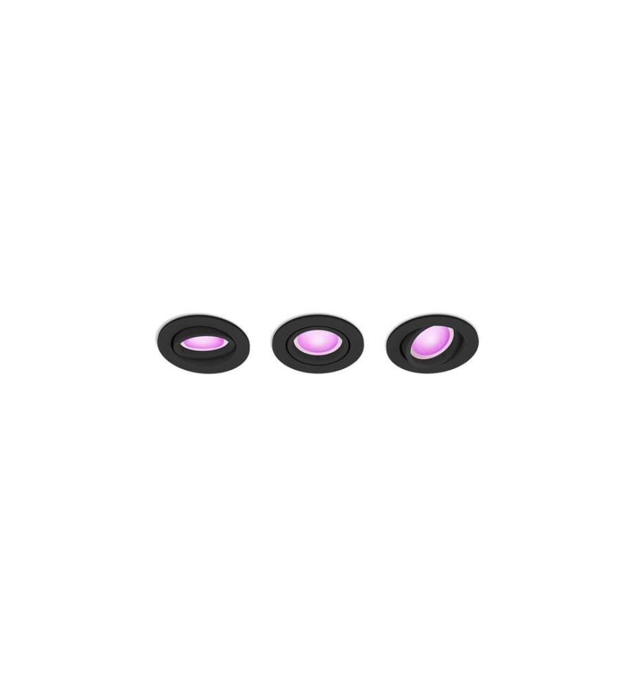 PHILIPS HUE - White & Color Ambiance Centura Spot à encastrer, pack de 3 Noir