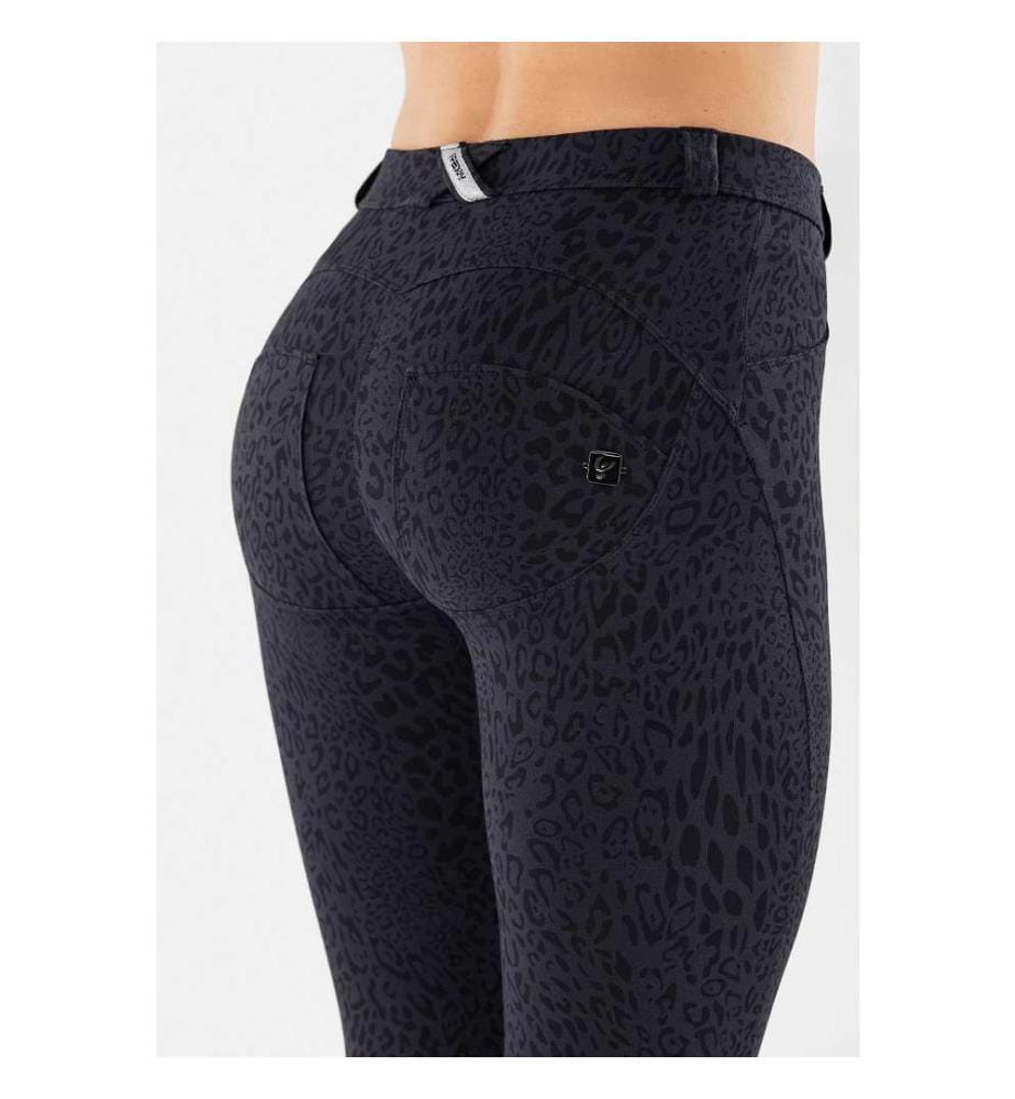 Pantalon de mise en forme 7/8 - Gris-Noir avec motif animalier