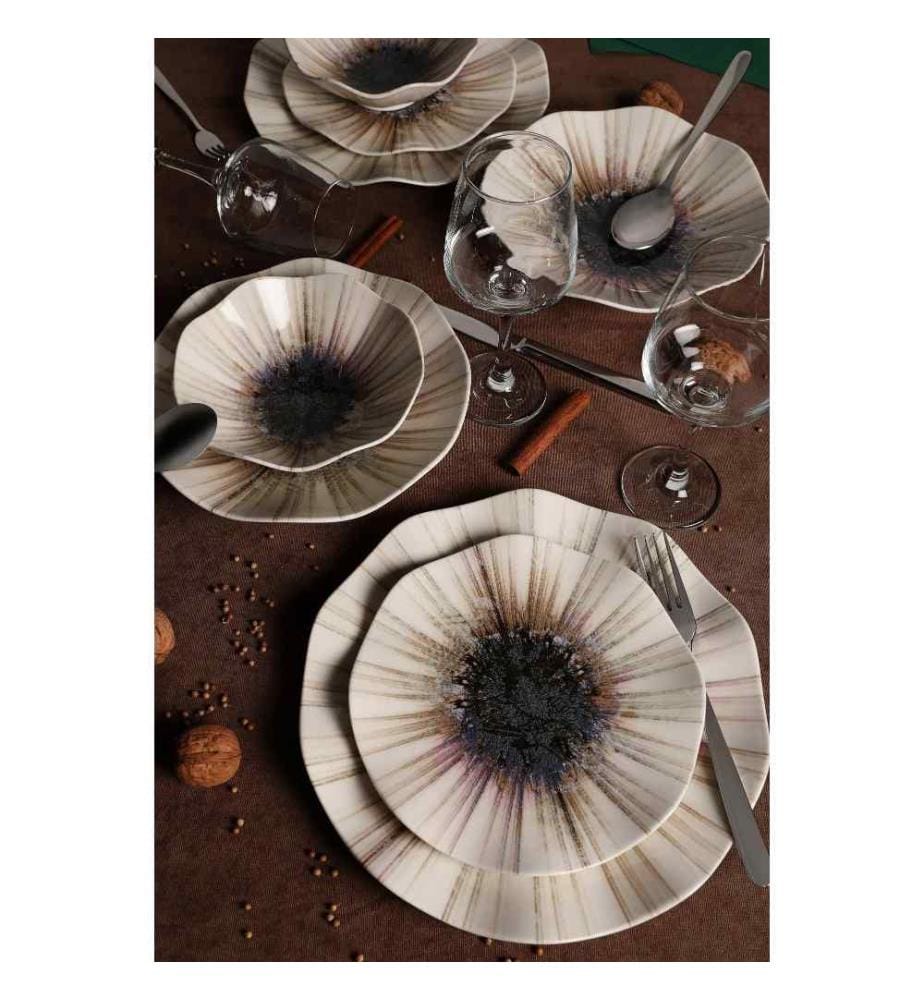 Service de Table (24 pièces) Multicolore, Porcelaine