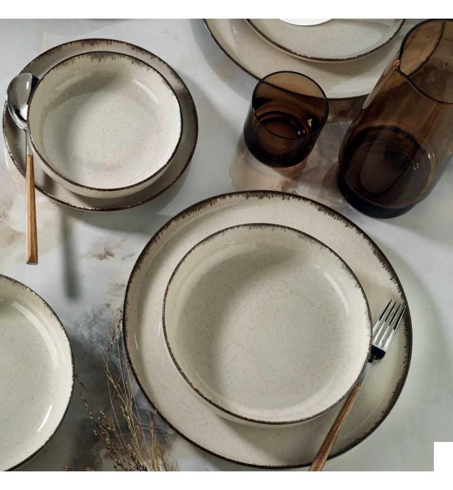 Service de Table (24 pièces) cannelle, porcelaine