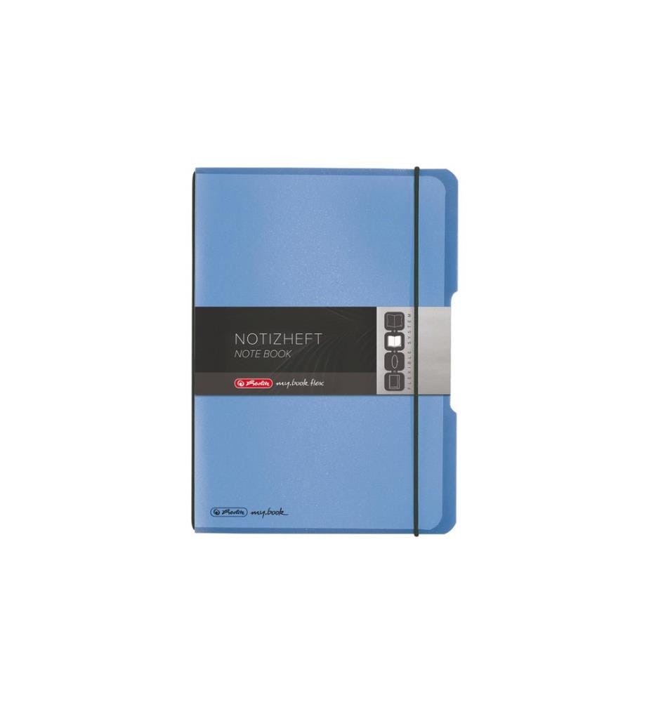 HERLITZ - Carnet de notes my.book flex A5, À carreaux, Bleu