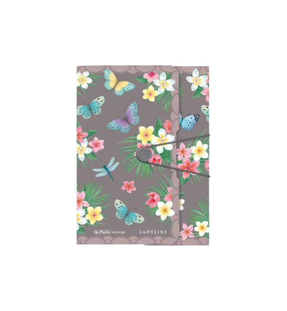 HERLITZ - Portfolio à ruban élastique Ladylike Butterflies PP, A4