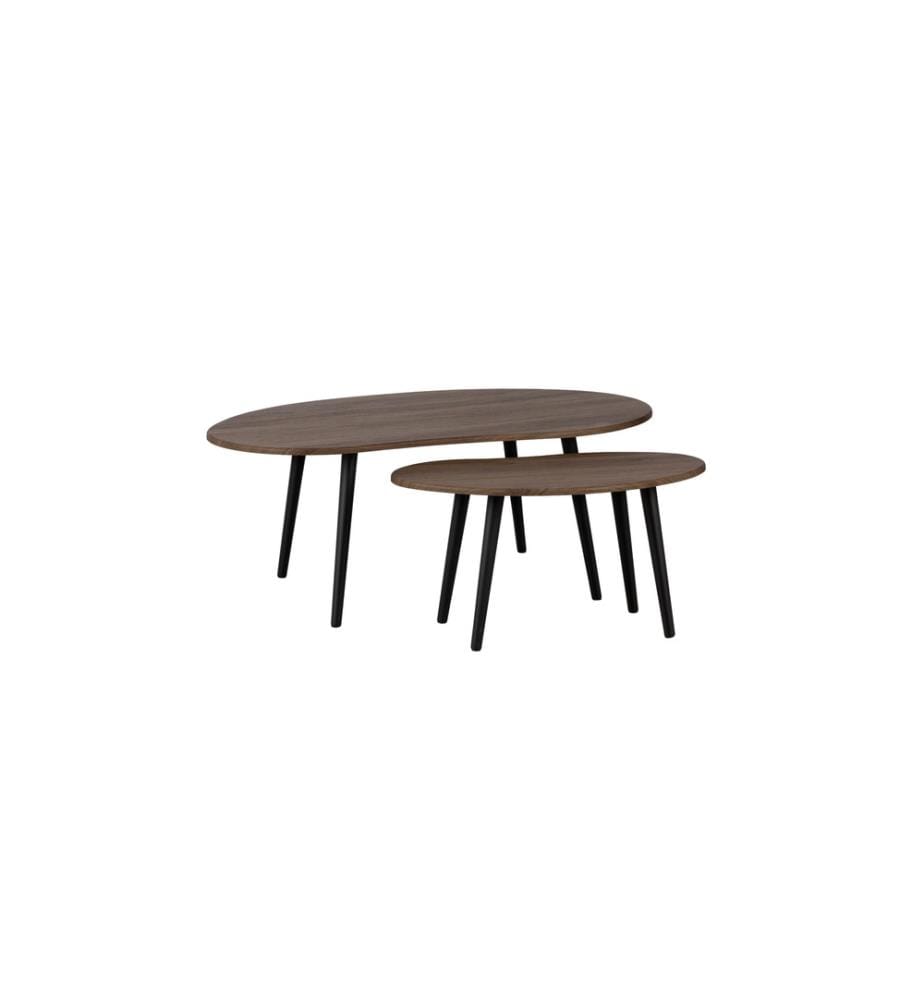 EGLO - Table d'appoint Aloran Lot de 2, brun foncé