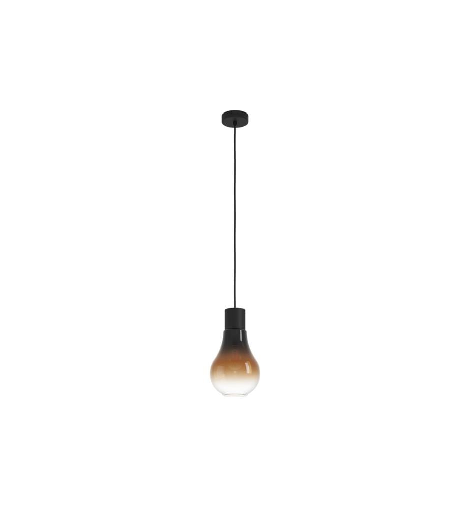EGLO - Leuchten Lampe suspendue CHASELY 1x E27 Noir/Marron