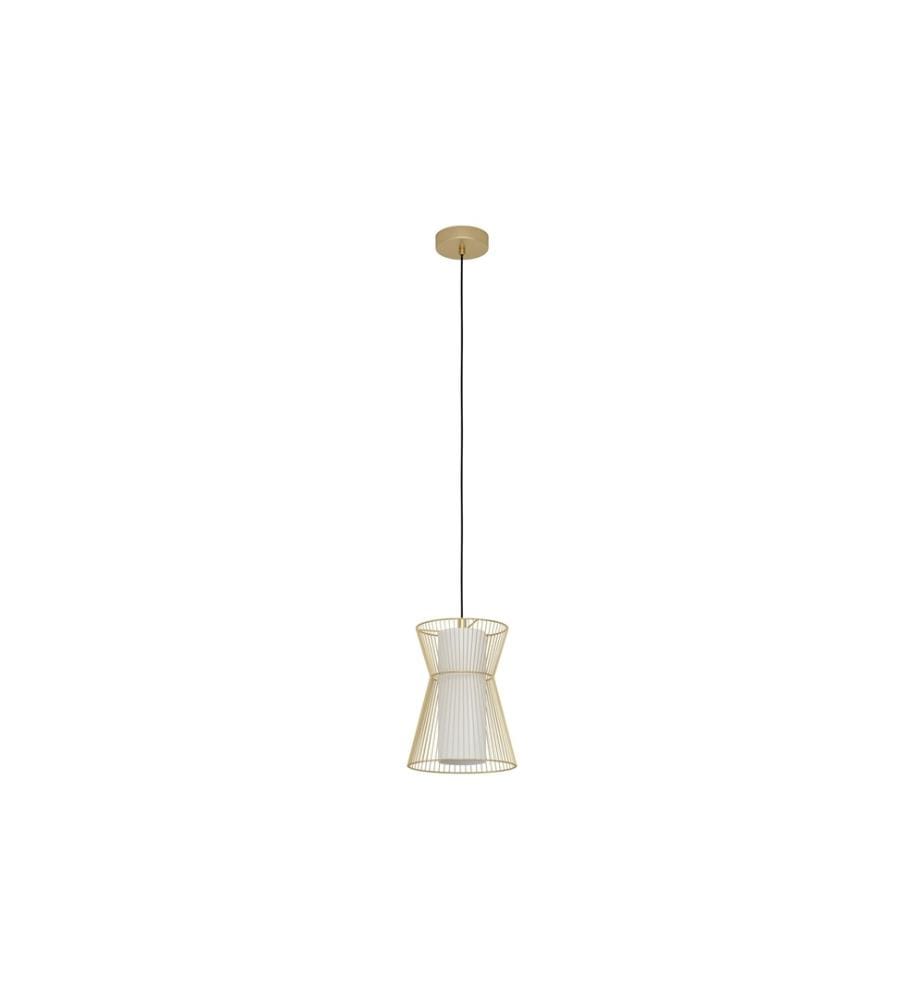 EGLO - Leuchten Lampe suspendue MASETA 1x E27 Or/Blanc