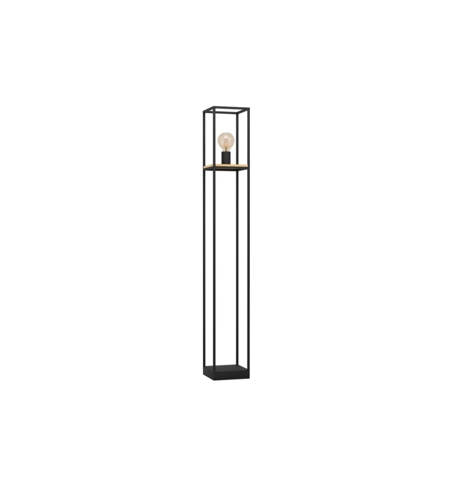 EGLO - Leuchten Lampe sur pied LIBERTAD 1x E27 Noir/Marron