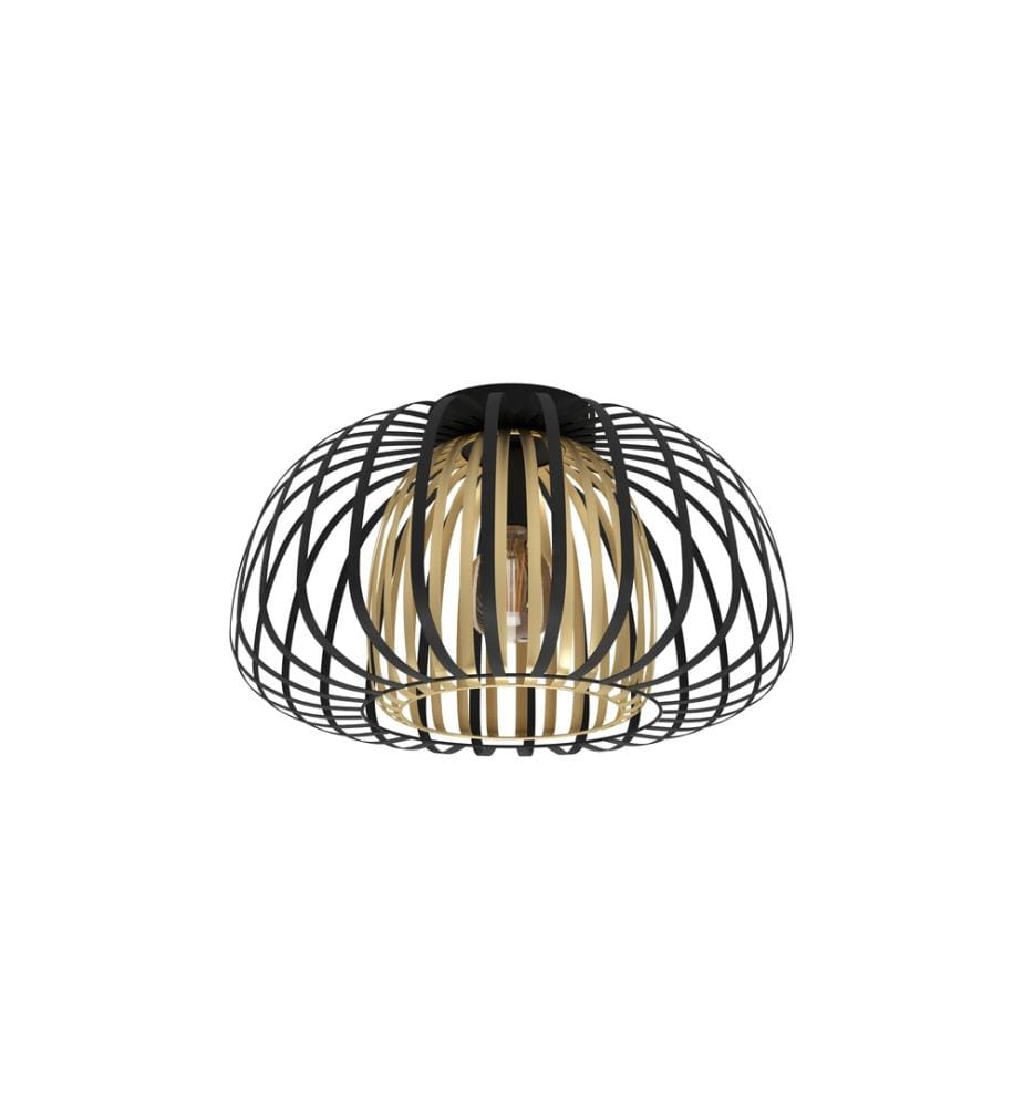 EGLO - Leuchten Plafonnier ENCINITOS 1x E27 Noir/Doré