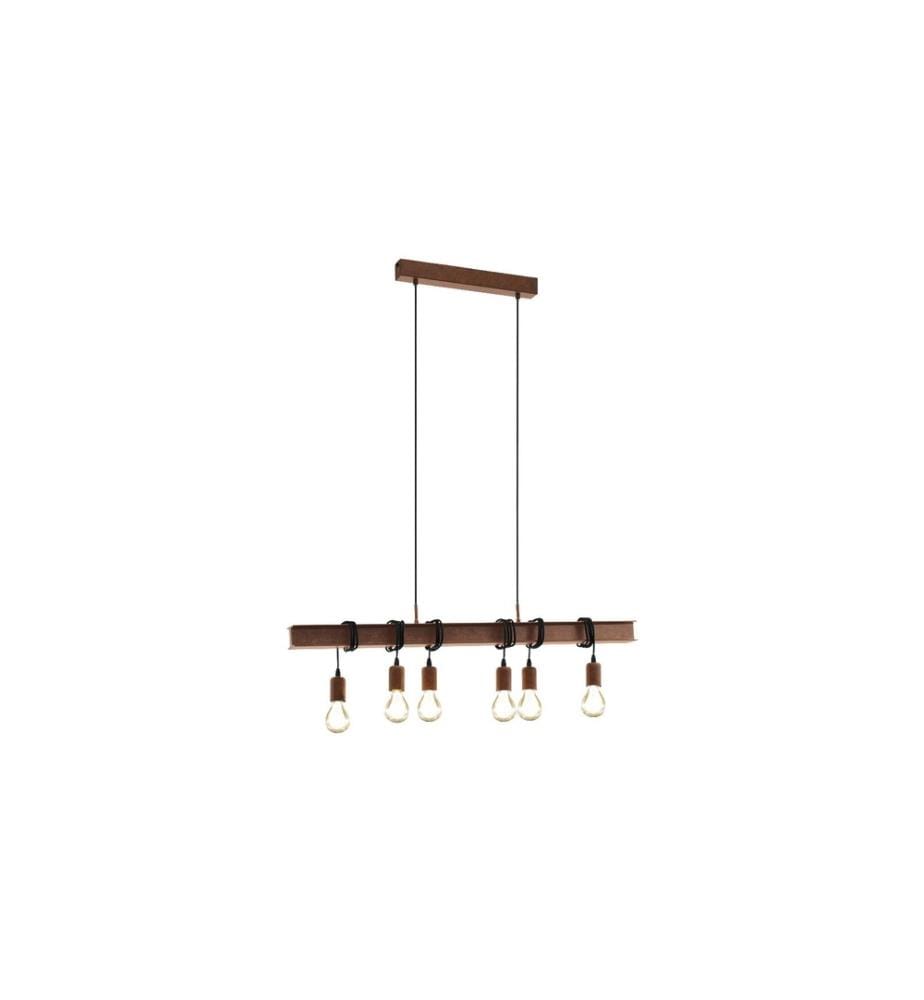 EGLO - Leuchten Lampe suspendue TOWNSHEND 4 6x E27 Brun antique