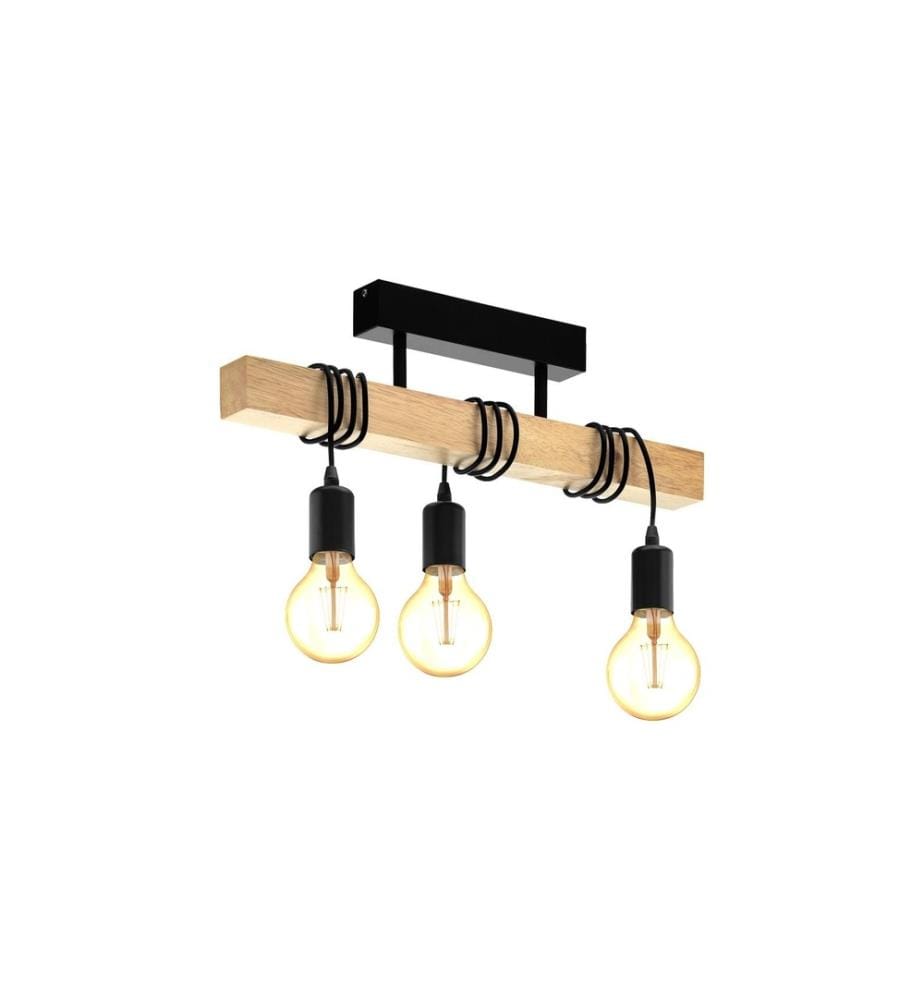 EGLO - Leuchten Plafonnier TOWNSHEND 3x E27 Noir