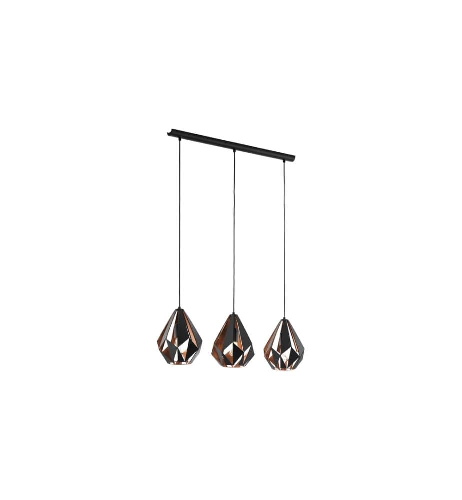 EGLO - Leuchten Lampe suspendue CARLTON 1 3x E27 cuivre