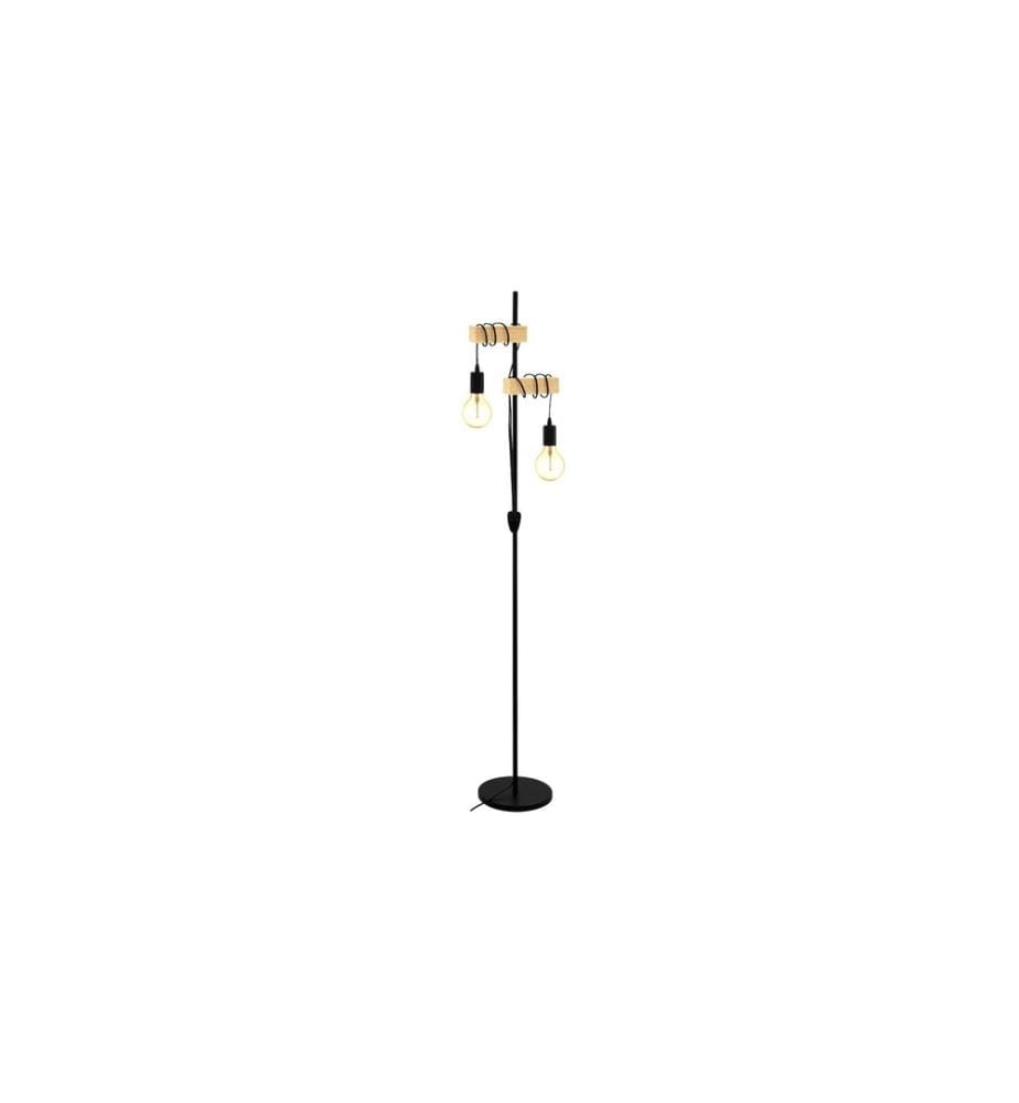 EGLO - Leuchten Lampe sur pied TOWNSHEND 2x E27 Noir