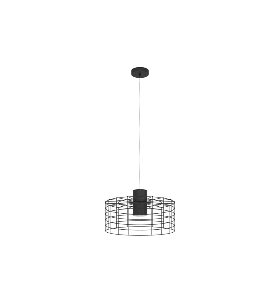 EGLO - Leuchten Lampe suspendue MILLIGAN 1x E27 Noir/Blanc