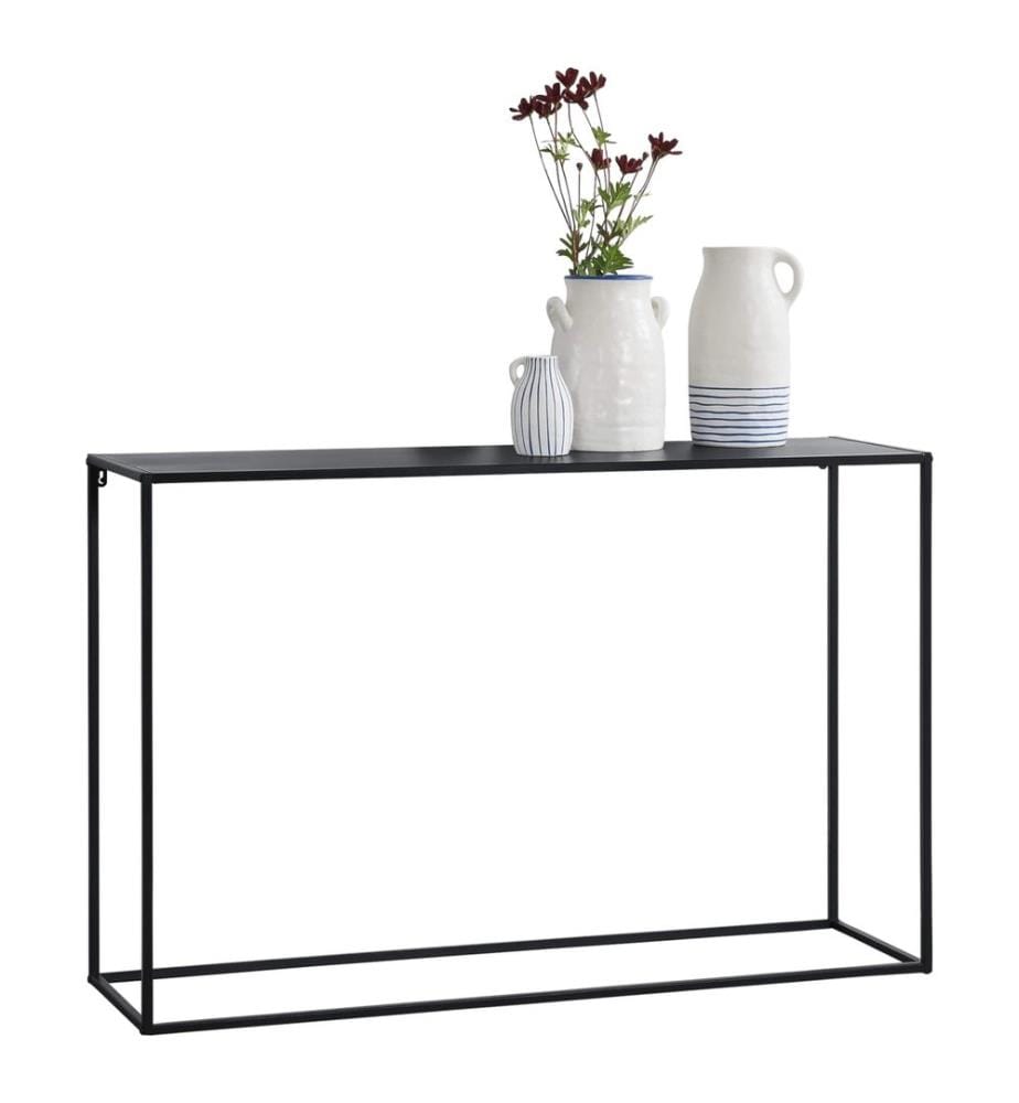 Table console Turia 74x115x32 cm Résistant aux rayures Métal Noir