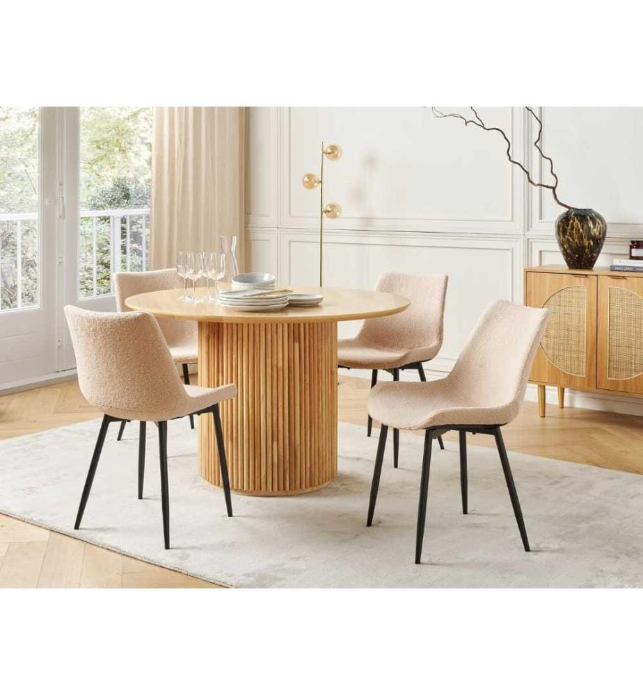 Lot 2 Chaises de Salle à Manger Blanc Crème en Velours et Acier avec Pieds Obliques Design Rétro Scandinave Tendance pour Intérieurs Modernes