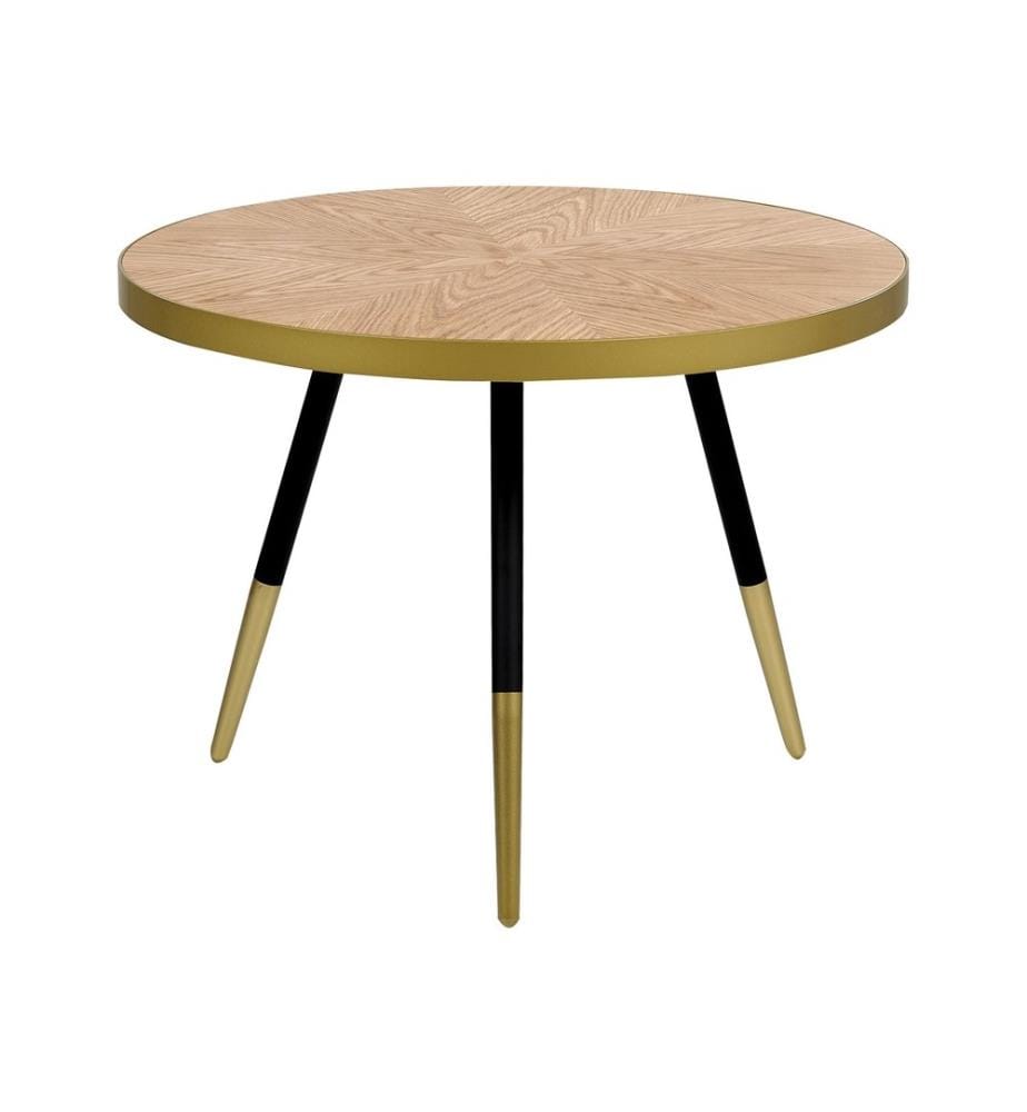 Table Basse Ronde en Bois Clair MDF Mobilier de Salon Style Moderne