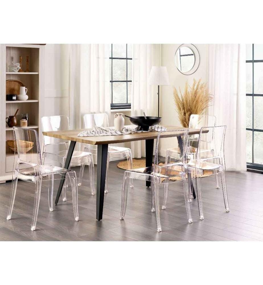 Chaises de Salle à Manger Transparentes en Polycarbonate Elégantes et Modernes pour Intérieur Pieds Profilés Cuisine