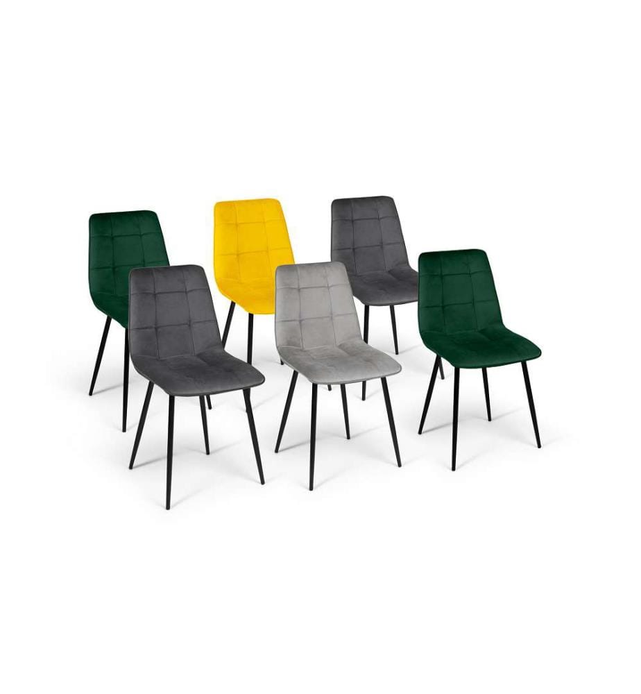 Lot de 6 Chaises Linda 46 x 55 x 88 cm - Multicolore
