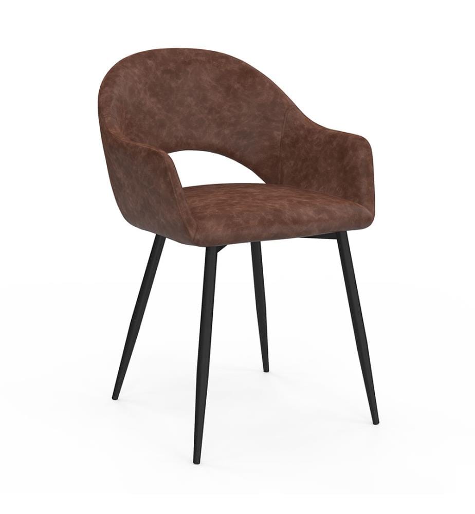 Lot de 2 Chaises Rebecca - Marron et Noir