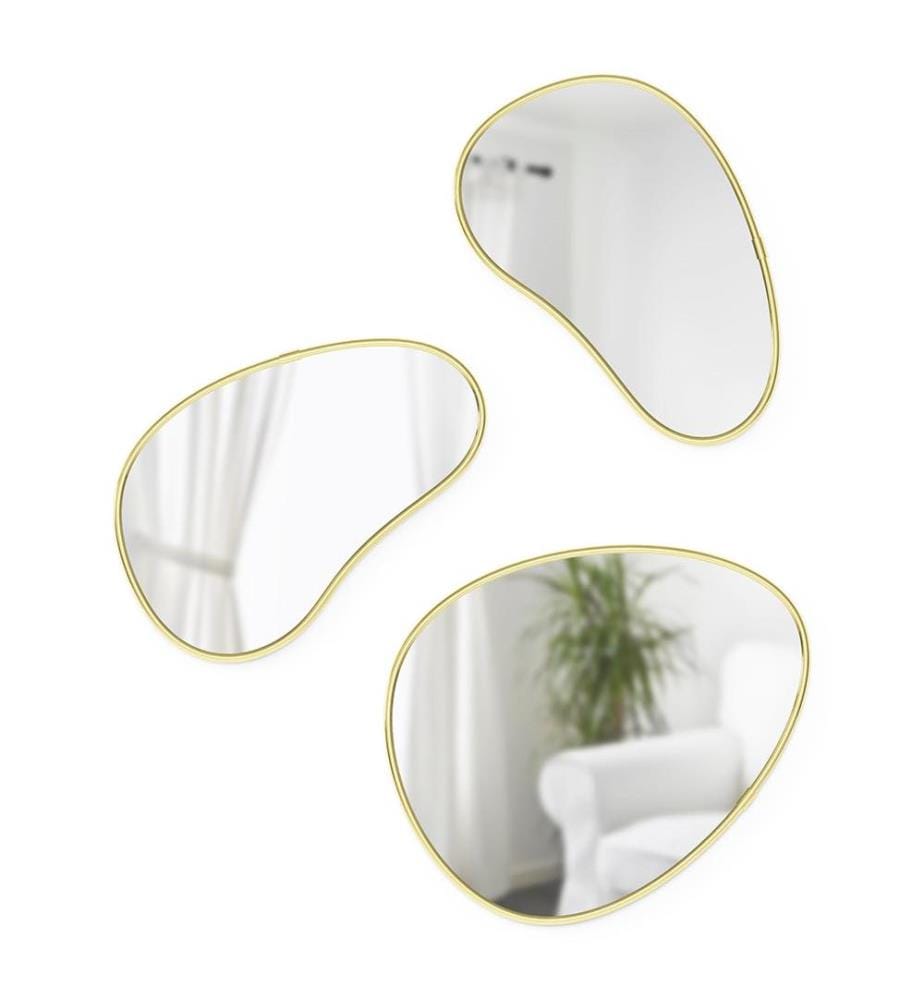 Miroir Hubba Pebble Set De 3 Pièces, Or