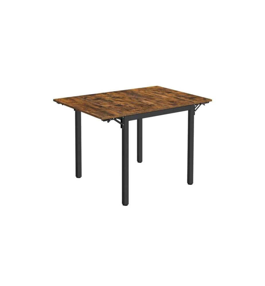 VASAGLE - Table pour 4 personnes 120 x 76,2 cm, Brun/Noir