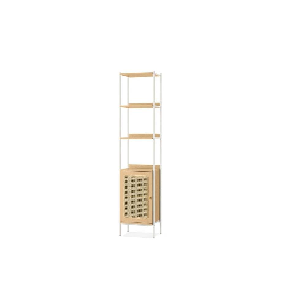 VASAGLE - Étagère avec 6 niveaux 40 cm x 174.7 cm, Chêne/Blanc perle