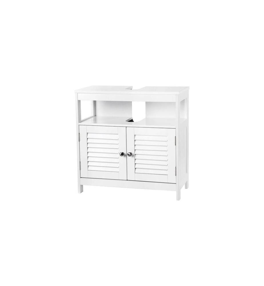 VASAGLE - Meuble sous lavabo avec portes 60 x 60 cm, Blanc