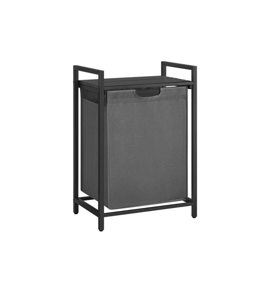 VASAGLE - Corbeille à linge avec tablette 65 l, Gris