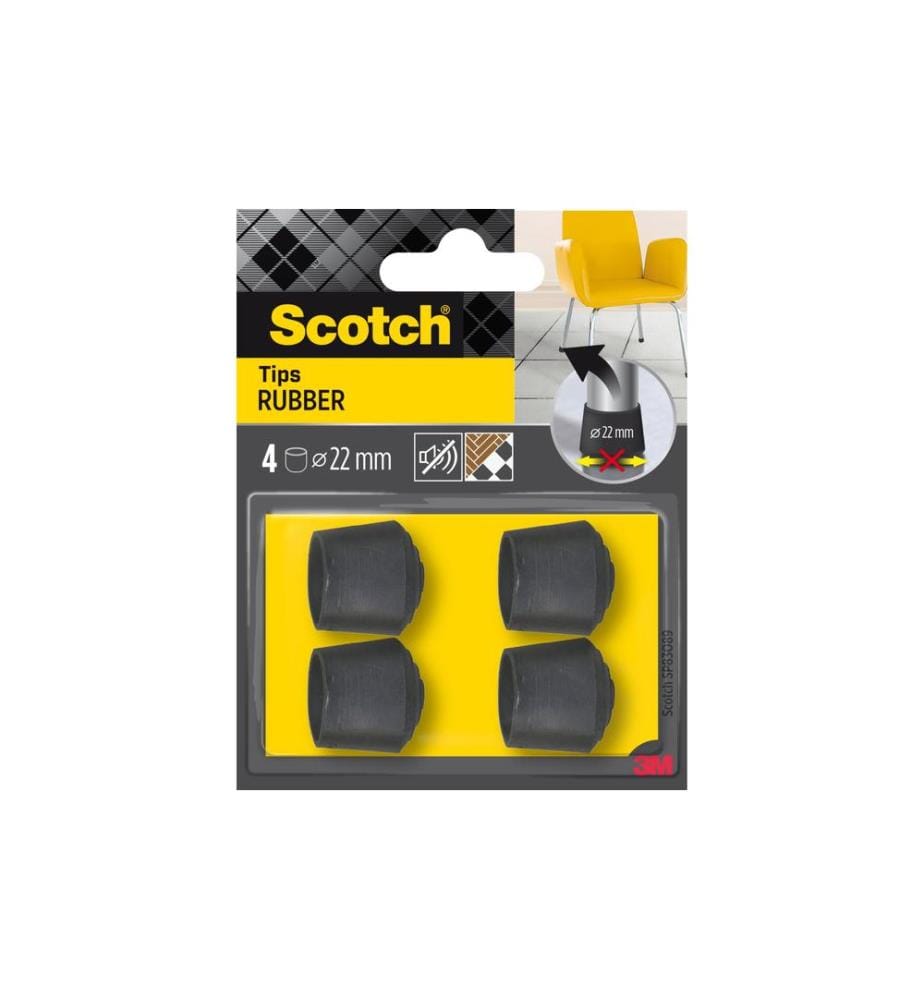 3M - Echelle de pied de chaise Ø 22 mm, Noir, pack de 4