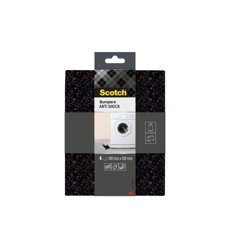3M - Tampons élastiques 100 mm x 100 mm, Noir, pack de 4
