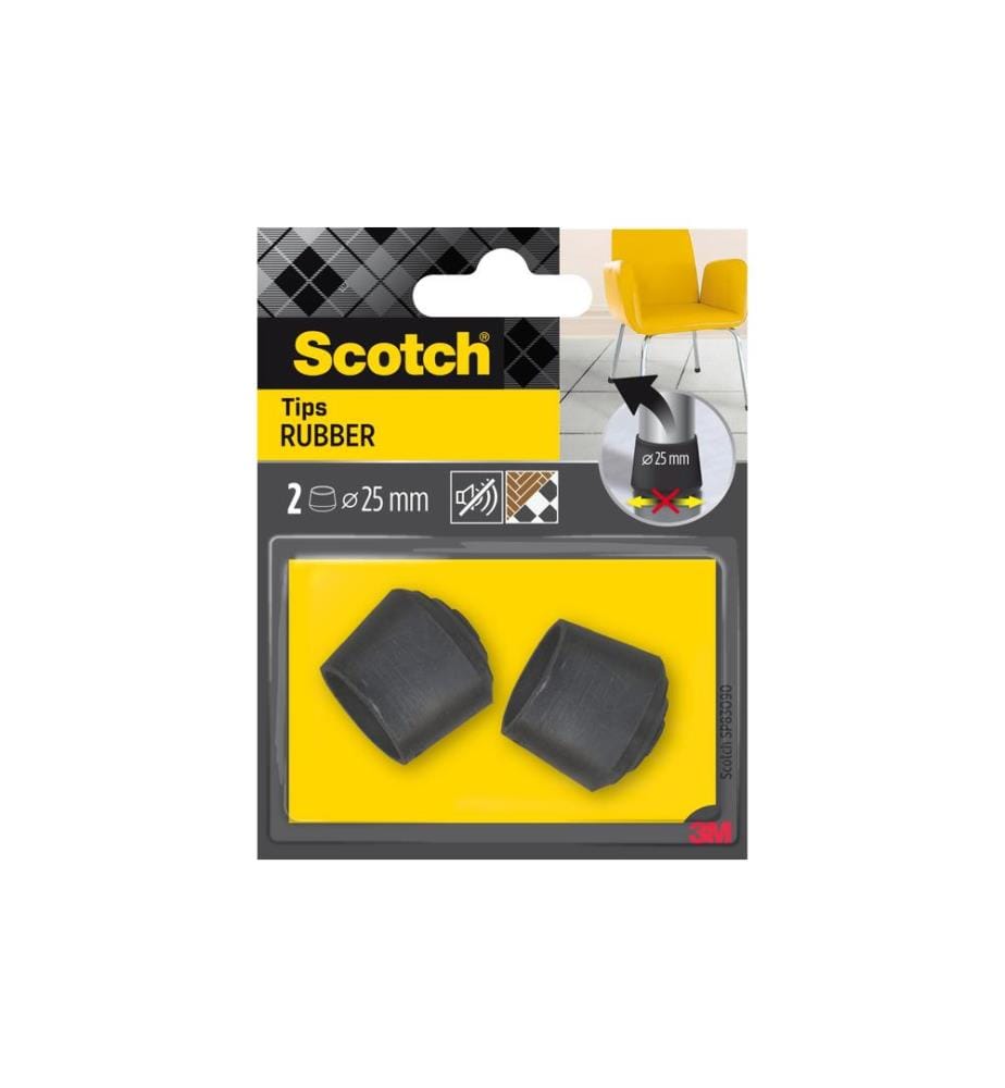 3M - Echelle de pied de chaise Ø 25 mm, Noir, pack de 2