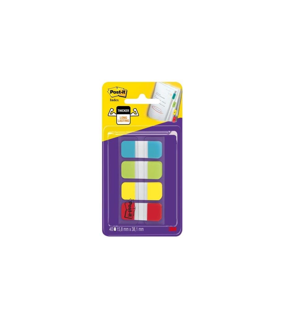 POST-IT - Marque-page POST-IT - Index Strong 4 x 10 pièces, 16 x 38 mm