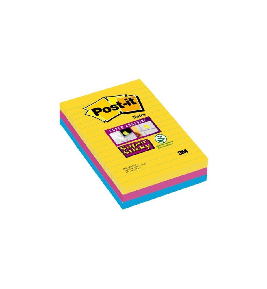POST-IT - Fiche de bloc-notes POST-IT - Super Sticky 10.1 cm x 15.2 cm