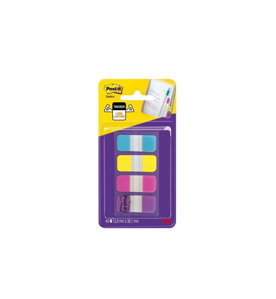 POST-IT - Marque-page POST-IT - Index Strong 4 x 10 pièces, 16 x 38 mm