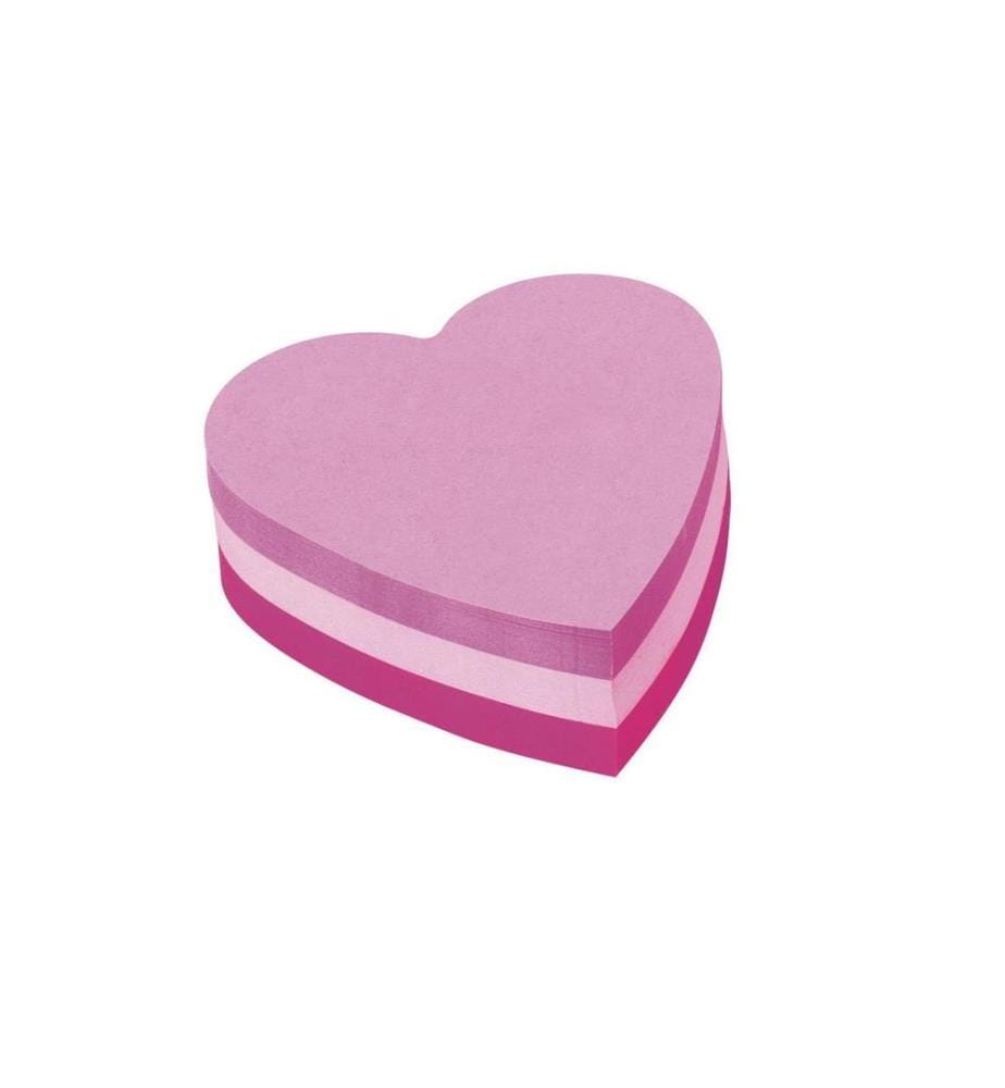 POST-IT - Fiche de bloc-notes POST-IT - Coeur, 1 bloc de 225 feuilles, 3 couleurs