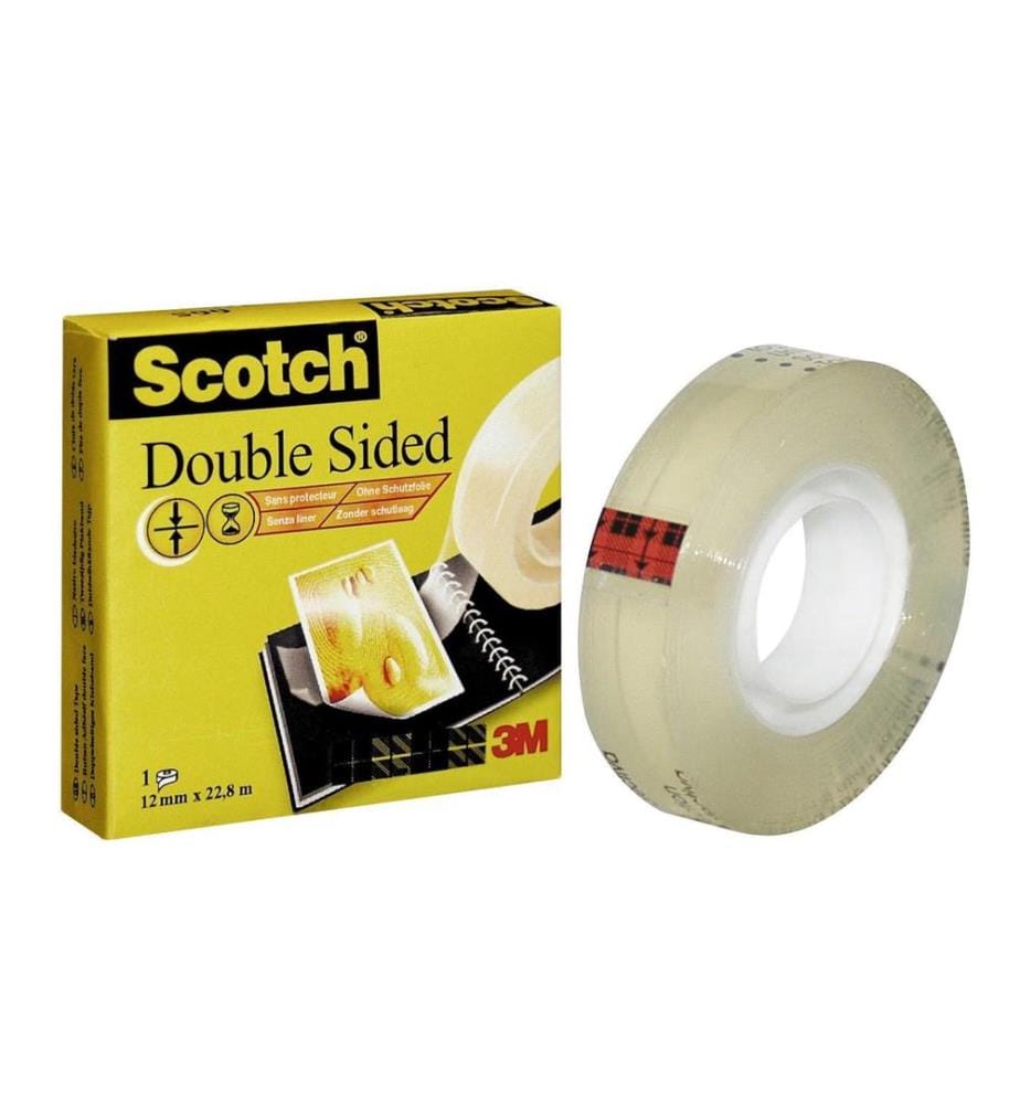SCOTCH - Ruban adhésif double face 12 mm x 22.8 m, Transparent